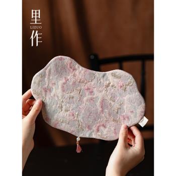 裡作 新中式禪意織錦緞雙面幹泡臺茶席茶道布藝手工輕奢高階桌旗