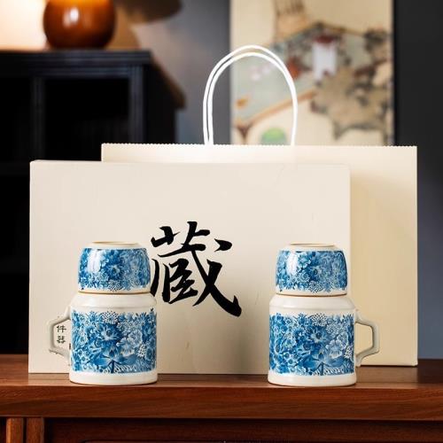 汝窯金萬花暖壺陶瓷茶壺2024新款陶瓷伴手禮保溫瓶泡茶杯子