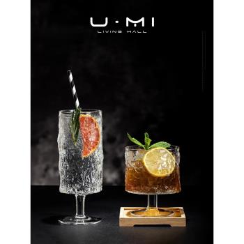 U Mi LIVING · 微醺 | 杯具日式樹皮紋玻璃杯創意雞尾酒杯高腳杯