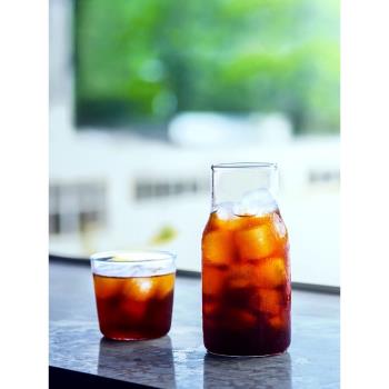 日式咖啡玻璃壺杯套裝組家用ins風一壺一杯冰水檸檬水果汁杯子女