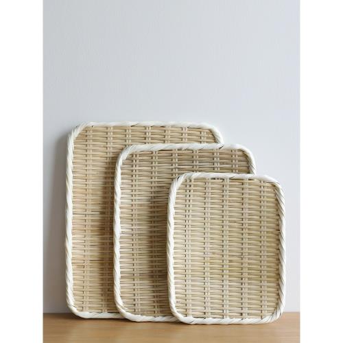 日本手工竹編籃子家用饅頭筐水果籃菜瀝水籃面包籃天婦羅冷面托盤