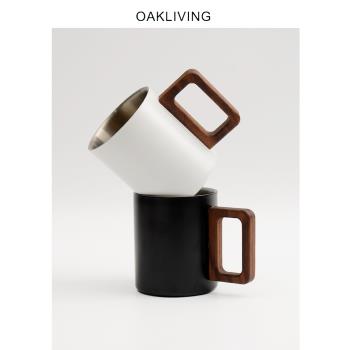 oakliving日式不銹鋼馬克杯保溫保冷水杯高顏值家用戶外咖啡杯
