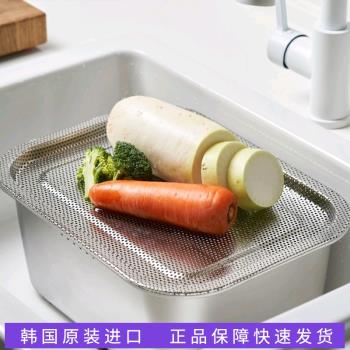 韓國ins博主同款洗菜盆瀝水籃家用不銹鋼食品級洗碗餐具瀝水盆