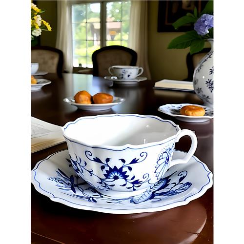 德國名瓷梅森Meissen經典藍洋蔥 咖啡杯碟茶杯青花手繪歐式餐具