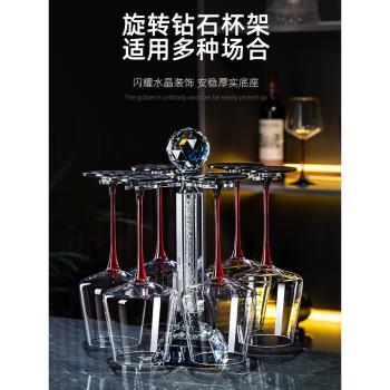 水晶玻璃勃艮第紅酒杯家用輕奢高檔葡萄酒高腳杯子醒酒器套裝酒具
