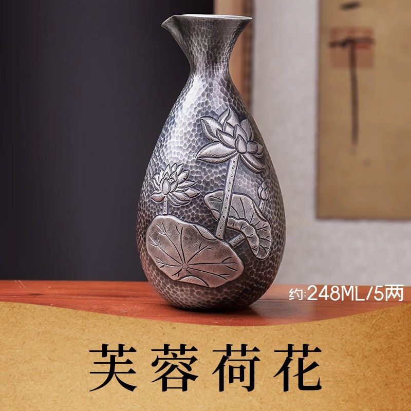 銀酒壺999純銀白酒杯家用老式燙酒壺酒具酒器銀酒杯1兩小酒杯酒器|酒杯