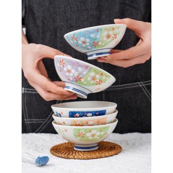 美濃燒日本進口陶瓷米飯碗家用簡約釉下彩精緻小碗日式餐具套裝