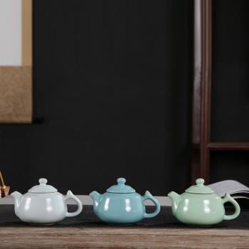 汝窯陶瓷茶壺開片仿宋汝瓷功夫茶具套裝配件商務禮品LOGO