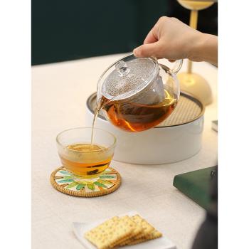 HARIO日式茶壺耐熱玻璃過濾網泡茶壺高顏值茶杯茶具套裝家用CHJMN