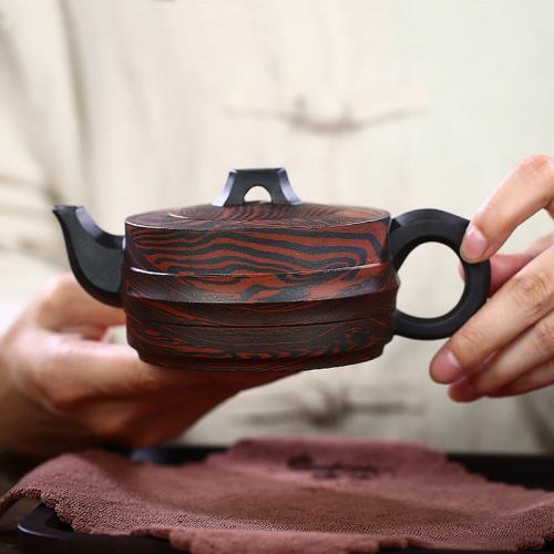 宜興茶壺名家全手工泡茶紫砂壺復古橋形單壺中式大容量功夫茶具