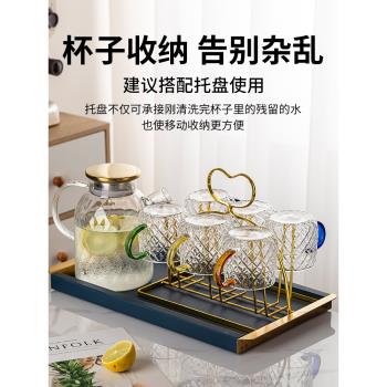 玻璃水杯家用套裝高顏值喝水泡茶杯子耐高溫客廳待客水壺水具套裝