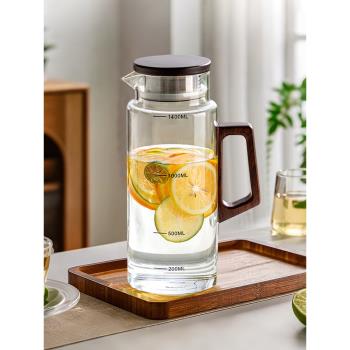 涼水壺玻璃冷水壺家用耐高溫茶壺大容量開水壺儲水涼水杯高檔水瓶