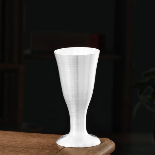 憶古今中式小號純銀酒杯高腳杯足銀999手工白酒杯品酒杯銀杯酒具|酒杯