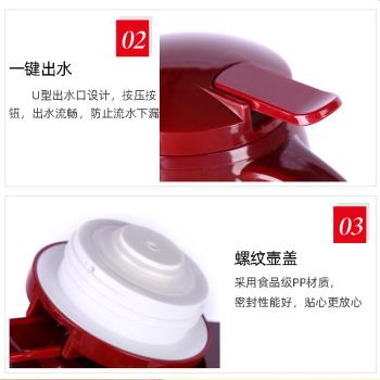 新品保溫壺新品保溫瓶雙層玻璃內膽咖啡壺印字暖水壺熱水瓶