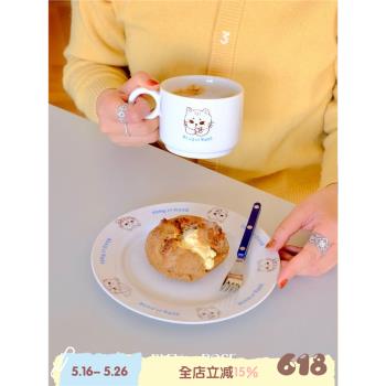 BLEU et ROSE【Bagel Cat】貓咪咖啡杯陶瓷餐盤馬克杯餐具ins印花