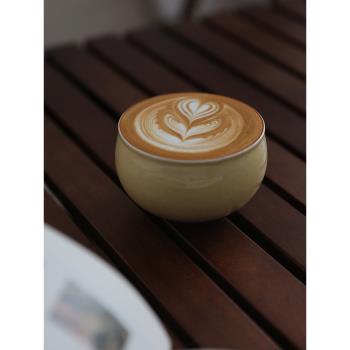 日式陶瓷咖啡杯拿鐵杯拉花專用杯子蛋型丸子杯手握杯蛋杯250毫升