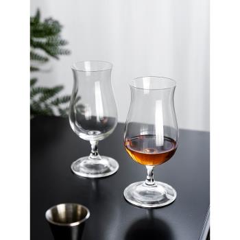 捷克進口BOHEMIA朗姆酒杯 高腳杯水晶玻璃 品鑒杯聞香杯 酒吧家用
