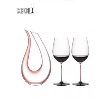 奧地利進口RIEDEL Amadeo豎琴醒酒器 +兩支粉領結紅酒杯套裝