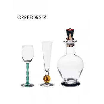 Orrefors進口手工水晶玻璃杯NOBEL描金水晶杯雞尾酒杯創意家用