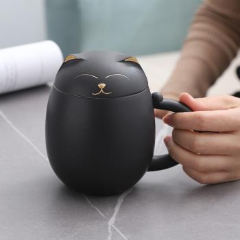 故宮文創仙女杯泡茶馬克杯茶杯創意陶瓷杯帶蓋辦公室過濾水杯子