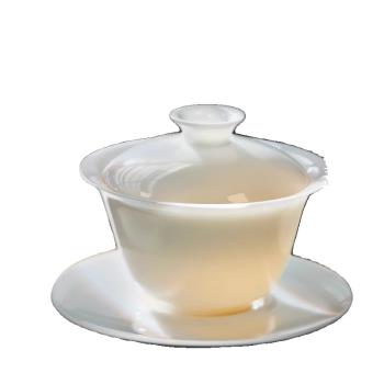 蓋碗茶杯2025新款單個高檔白瓷三才茶碗套裝羊脂玉泡茶杯家用茶具