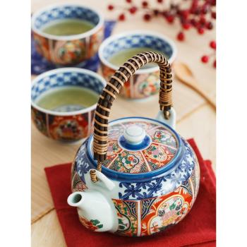 日本進口有田燒整套茶具套裝日式陶瓷茶壺茶杯伊萬裡一壺五杯禮盒