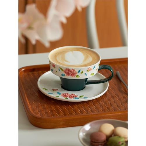 肆月咖啡杯女士個人專用2025新款陶瓷杯碟套裝拿鐵拉花杯下午茶杯