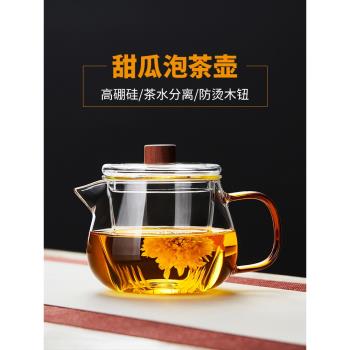 美斯尼茶壺泡茶玻璃花茶壺家用水壺過濾耐高溫沏煮沖茶器茶具套裝