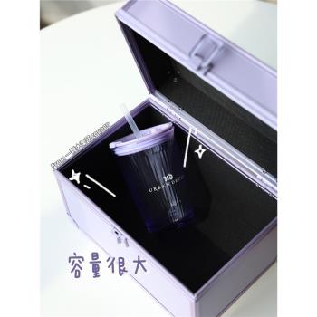 UrbanDecay衰敗城市 UD周邊 紫色化妝箱收納箱 隨身玻璃杯440ml
