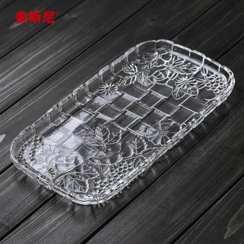 美斯尼玻璃茶盤加厚託盤家用客廳茶臺簡約創意玻璃幹泡臺茶海茶具