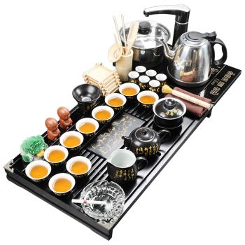 功夫茶具套裝家用半自動客廳泡茶臺燒水壺茶盤燒水壺茶道茶桌茶海
