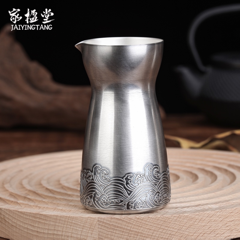 家楹堂銀酒壺999純銀分酒器銀酒杯白酒小酒盅溫酒器銀酒具刻字|分酒器