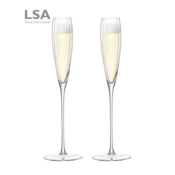 進口英國LSA 水晶玻璃家用香檳酒杯光稜創意氣泡雞尾酒杯彩盒套裝