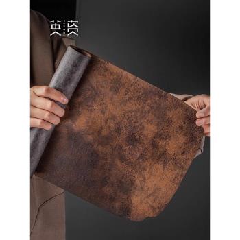 英資 防水皮革茶席 桌旗新中式禪意茶幾桌布茶臺布藝長條茶桌墊布