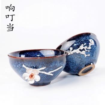 錫制 窯變個性主人杯品茗茶杯 陶瓷功夫茶具 大號單杯茶盞 斗笠杯