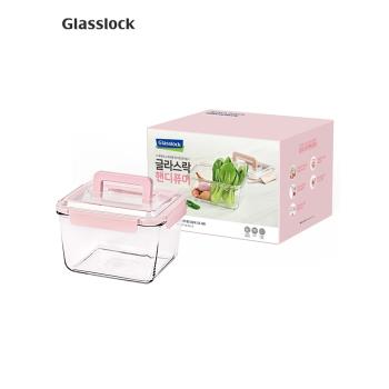 Glasslock進口鋼化玻璃保鮮盒手提大容量密封醬醃泡菜罐冰箱收納