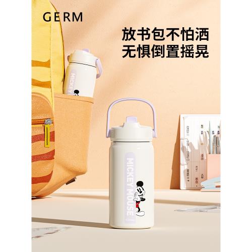 GERM迪士尼兒童保溫杯學生上學專用水杯女孩不銹鋼水杯保溫水杯T