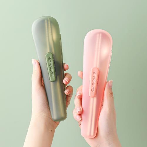 樂扣樂扣筷子勺子套裝不銹鋼便攜餐具一人收納盒三件套學生上班族