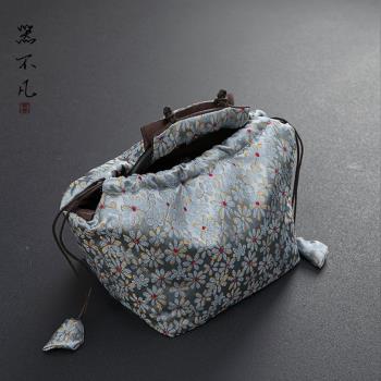 宋錦鐵壺收納包防燙燒水壺加厚布袋日式煮茶壺銀壺旅行便攜茶具包