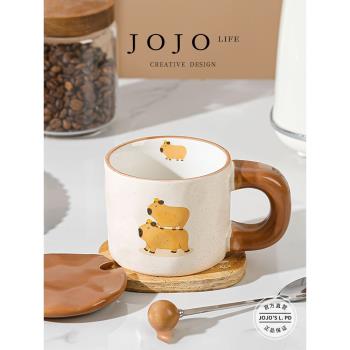 JOJOS L. PD.Hong.咖啡杯創意家用陶瓷杯情侶水杯高顏值 | 怡敏