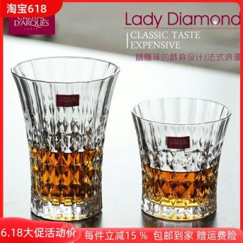 法國CDA進口水晶玻璃威士忌洋酒杯家用啤酒水杯牛奶杯泡綠茶杯子