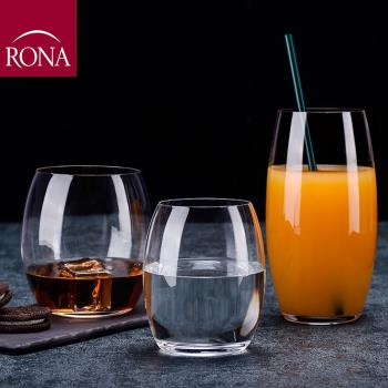 Rona洛娜進口水晶玻璃水杯果汁杯家用耐熱泡茶杯威士忌杯洋酒杯