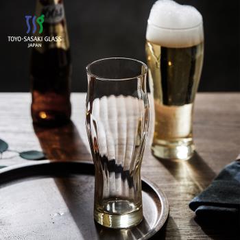 東洋佐佐木日本進口琥珀啤酒杯日式扎啤杯家用錘紋漸變水杯玻璃杯