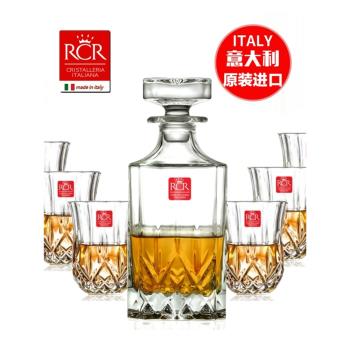 RCR義大利進口傲柏系列水晶洋酒威士忌杯酒樽醒酒器酒具套裝7件套