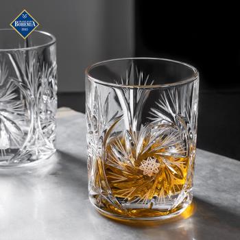 捷克進口BOHEMIA水晶玻璃威士忌杯 手工家用高檔洋酒杯水杯啤酒杯