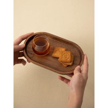 梵瀚 橢圓小木盤家用野餐木質餐具麵包蛋糕乾果盤壽司零食點心碟