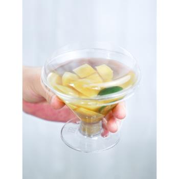 高腳敞口慕斯杯紅酒香檳杯雞尾酒冰激凌杯食品級PS一次性硬塑料杯