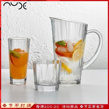 土耳其Nude努德水晶玻璃水杯帶把冷水壺果汁杯子海明威冰桶威士忌