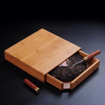 竹製普洱茶合 存茶盒子竹茶盤功夫茶具茶道套裝配件分茶盤 儲茶盒