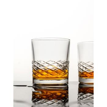 BOHEMIA捷克進口水晶玻璃杯 威士忌杯ins風杯子手工磨砂家用酒杯